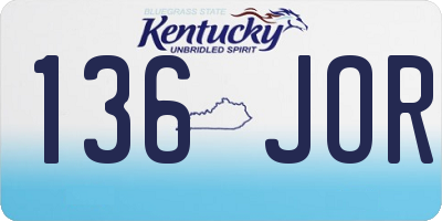 KY license plate 136JOR
