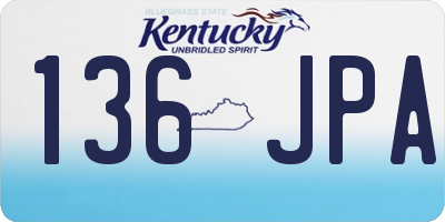 KY license plate 136JPA