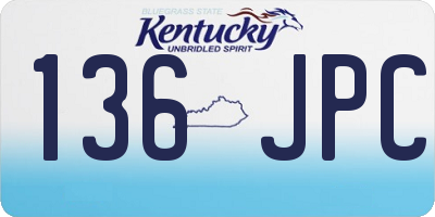 KY license plate 136JPC