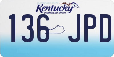 KY license plate 136JPD