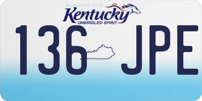 KY license plate 136JPE