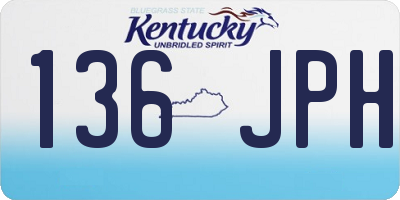 KY license plate 136JPH