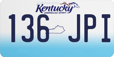KY license plate 136JPI