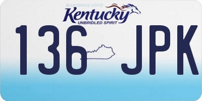 KY license plate 136JPK