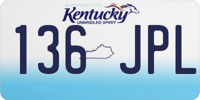 KY license plate 136JPL