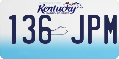 KY license plate 136JPM
