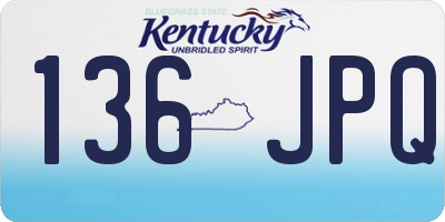 KY license plate 136JPQ