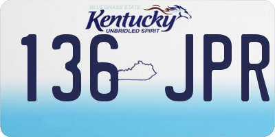 KY license plate 136JPR