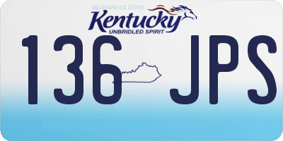 KY license plate 136JPS