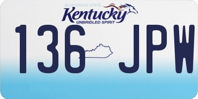 KY license plate 136JPW