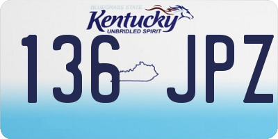 KY license plate 136JPZ