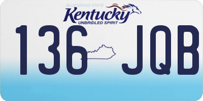 KY license plate 136JQB