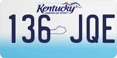 KY license plate 136JQE