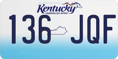 KY license plate 136JQF