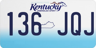 KY license plate 136JQJ