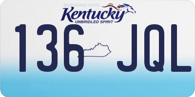 KY license plate 136JQL