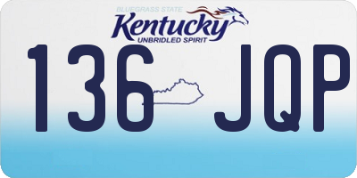 KY license plate 136JQP