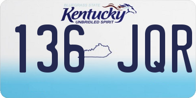 KY license plate 136JQR