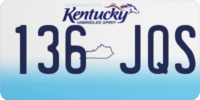 KY license plate 136JQS