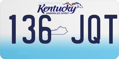 KY license plate 136JQT