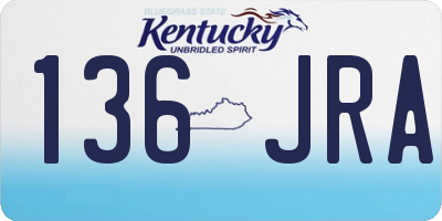 KY license plate 136JRA
