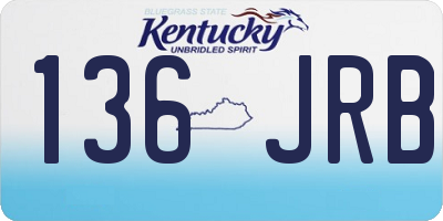 KY license plate 136JRB