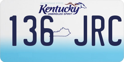 KY license plate 136JRC
