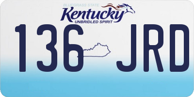 KY license plate 136JRD