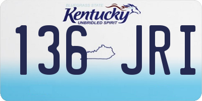 KY license plate 136JRI