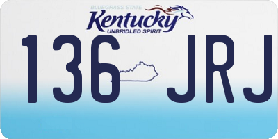 KY license plate 136JRJ