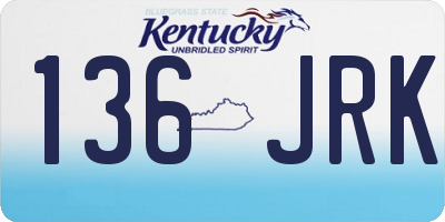 KY license plate 136JRK