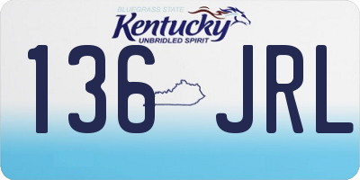 KY license plate 136JRL