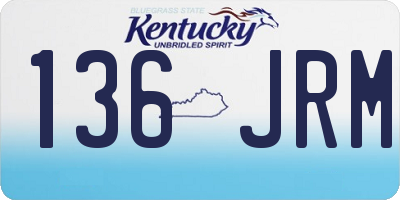 KY license plate 136JRM