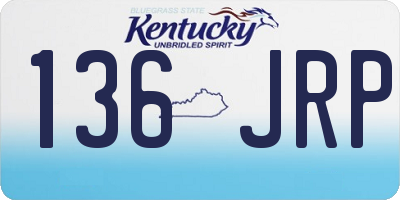 KY license plate 136JRP