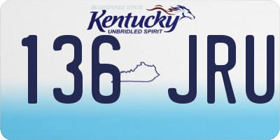 KY license plate 136JRU