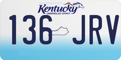 KY license plate 136JRV