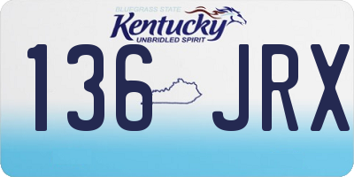 KY license plate 136JRX