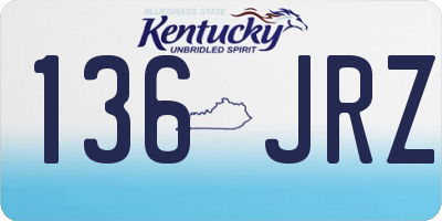 KY license plate 136JRZ