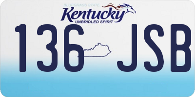 KY license plate 136JSB