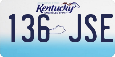 KY license plate 136JSE