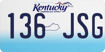 KY license plate 136JSG
