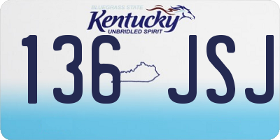 KY license plate 136JSJ