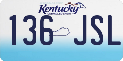 KY license plate 136JSL