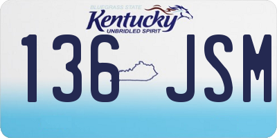KY license plate 136JSM