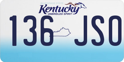KY license plate 136JSO
