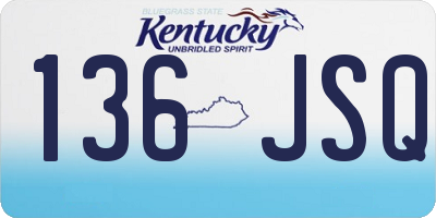 KY license plate 136JSQ