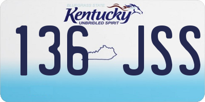 KY license plate 136JSS