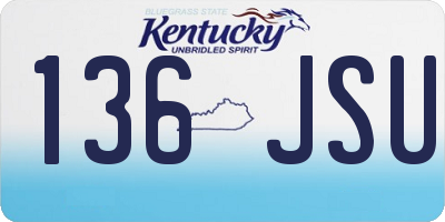 KY license plate 136JSU