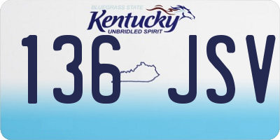 KY license plate 136JSV