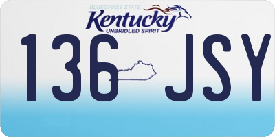 KY license plate 136JSY